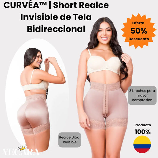 CURVÉA™ Short Realce Invisible de Tela Bidireccional