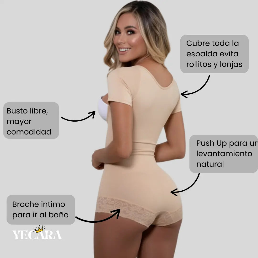 LuxuryCurve™ Faja Cachetero Manga Corta de Alta Compresión
