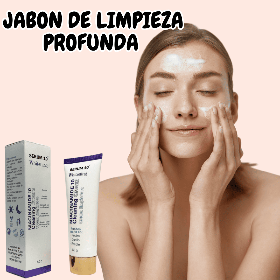 RadiantBoost Duo – Sérum de Niacinamida 10% + Jabón limpiador + Obsequio Crema Aclarante