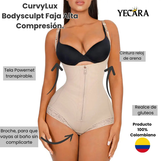 CurvyLux Bodysculpt Corta - Faja Alta Compresión.