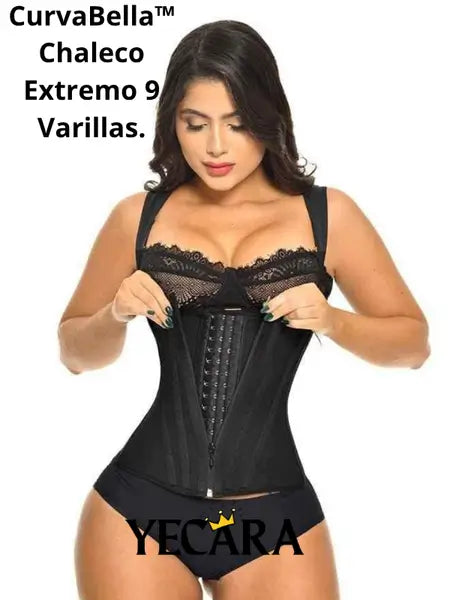 CurvaBella™ Chaleco Extremo tipo corsé con 9 Varillas.