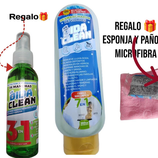 DIDA CLEAN+ | Kit Desmanchador Profesional de Vidrios ✨🚀+ Obsequio